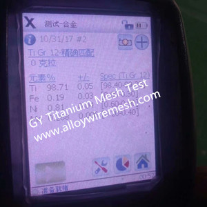 titanium wire mesh's chemical composition and mechanical properties